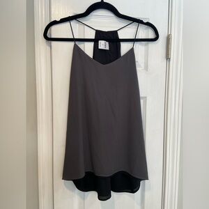 Express Size S Gray Black Barcelona Cami Keyhole Spaghetti Strap Reversible Tank